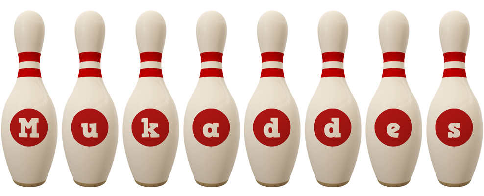 Mukaddes bowling-pin logo