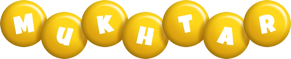 Mukhtar candy-yellow logo