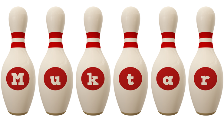Muktar bowling-pin logo