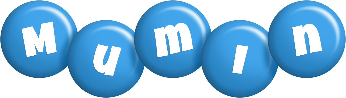 Mumin candy-blue logo
