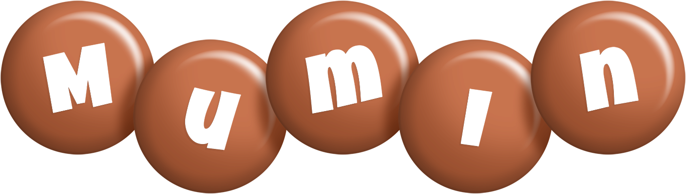 Mumin candy-brown logo