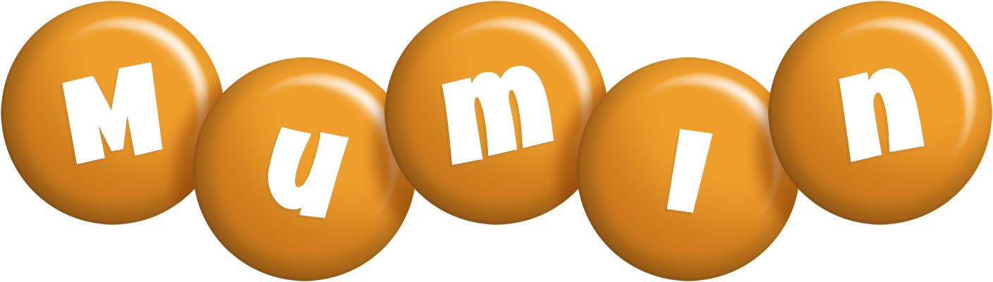 Mumin candy-orange logo