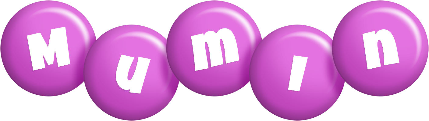 Mumin candy-purple logo