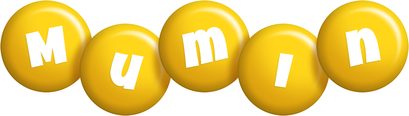 Mumin candy-yellow logo