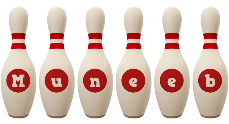 Muneeb bowling-pin logo