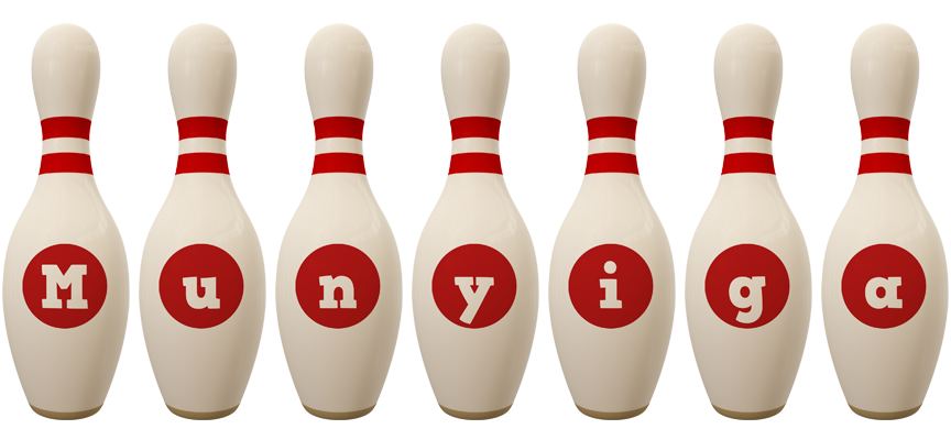 Munyiga bowling-pin logo