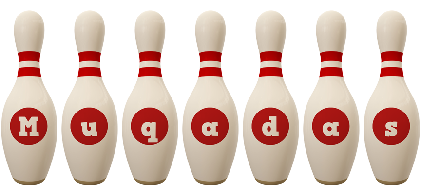 Muqadas bowling-pin logo