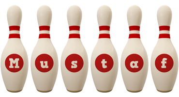 Mustaf bowling-pin logo