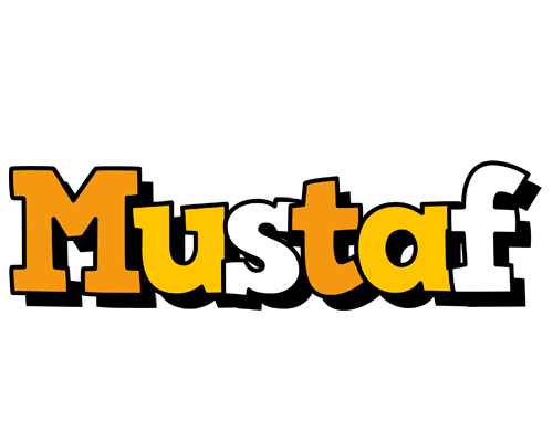 Mustaf cartoon logo