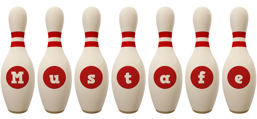 Mustafe bowling-pin logo