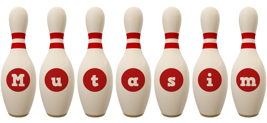Mutasim bowling-pin logo