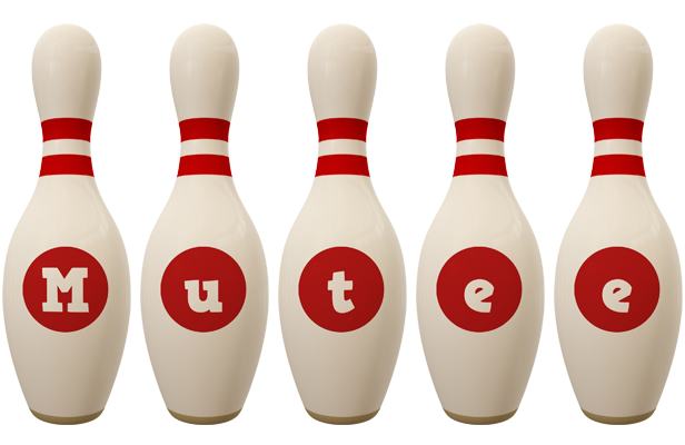 Mutee bowling-pin logo