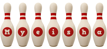 Myeisha bowling-pin logo