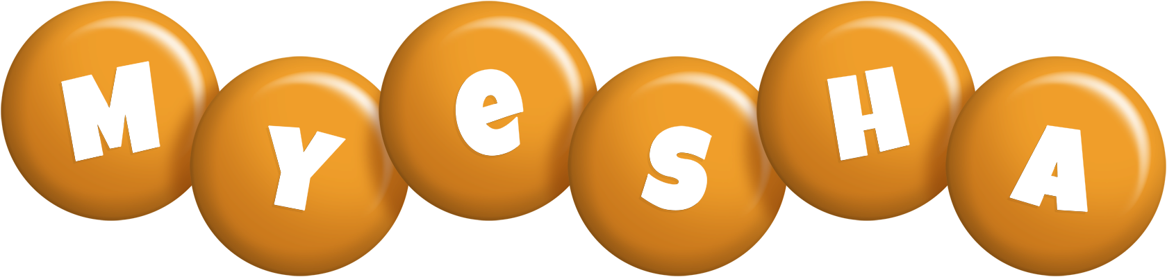 Myesha candy-orange logo