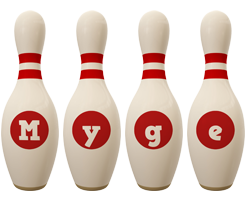 Myge bowling-pin logo