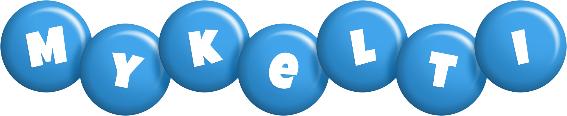 Mykelti candy-blue logo