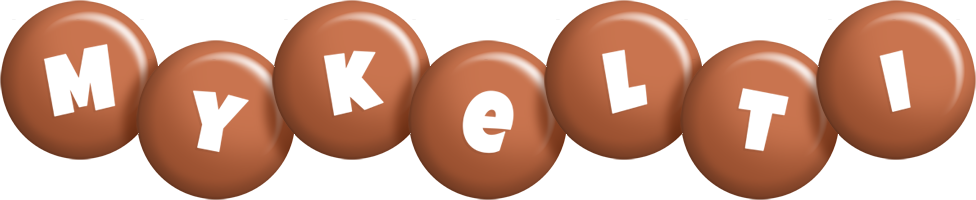 Mykelti candy-brown logo