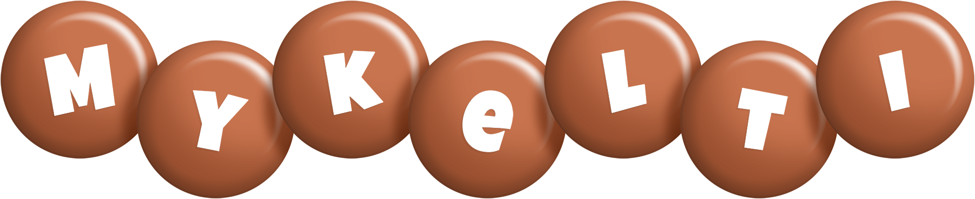 Mykelti candy-brown logo