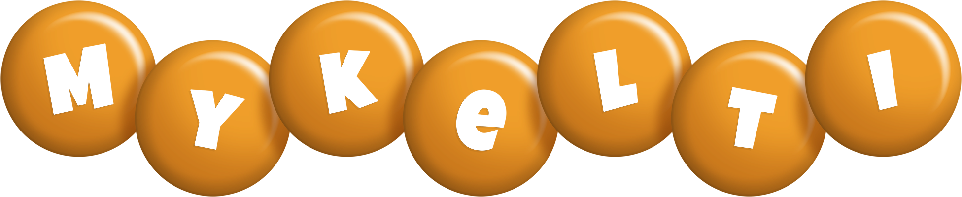 Mykelti candy-orange logo