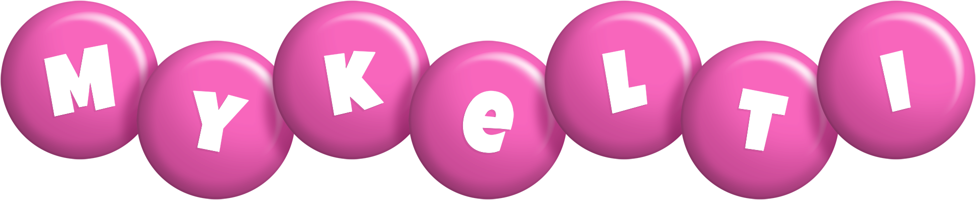 Mykelti candy-pink logo
