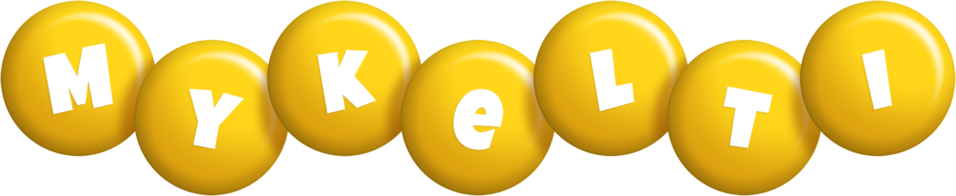 Mykelti candy-yellow logo