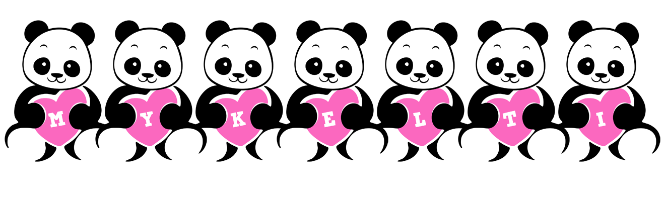Mykelti love-panda logo
