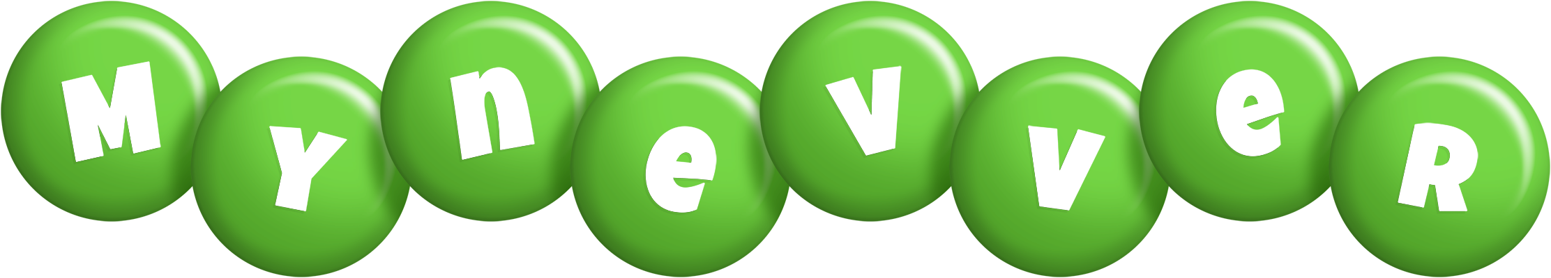 Mynevver candy-green logo