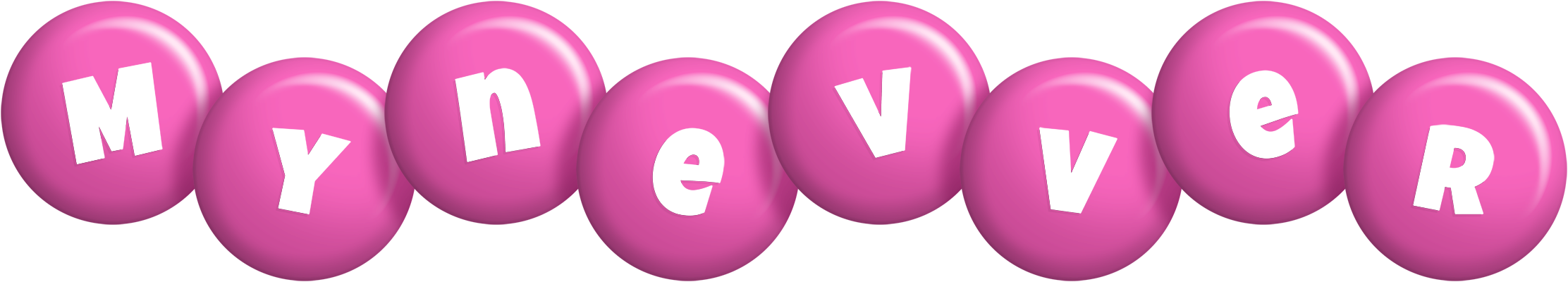 Mynevver candy-pink logo