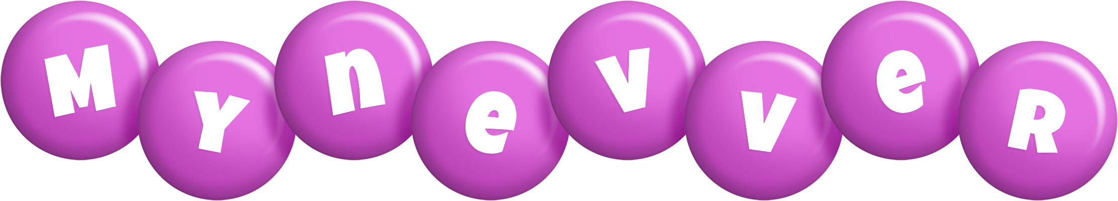 Mynevver candy-purple logo