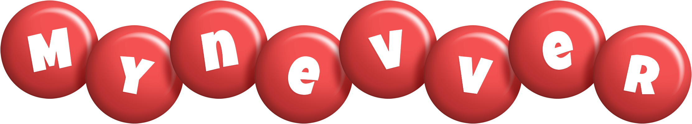 Mynevver candy-red logo