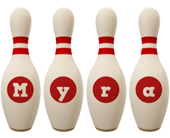 Myra bowling-pin logo