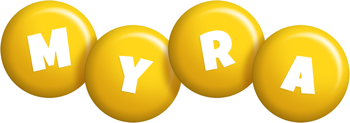 Myra candy-yellow logo