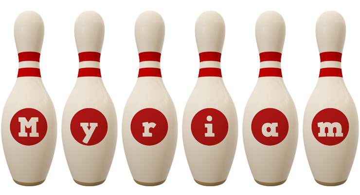 Myriam bowling-pin logo
