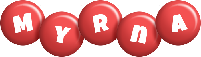 Myrna candy-red logo