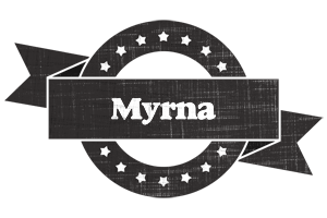 Myrna grunge logo