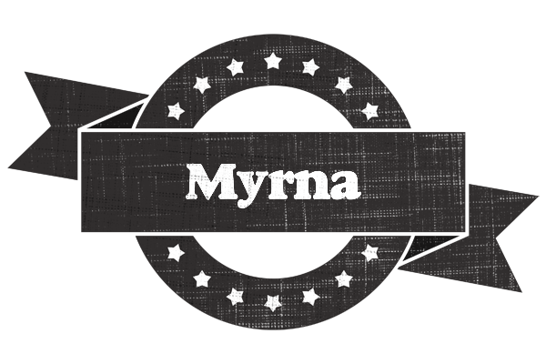 Myrna grunge logo