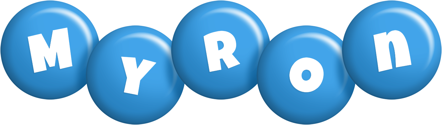 Myron candy-blue logo