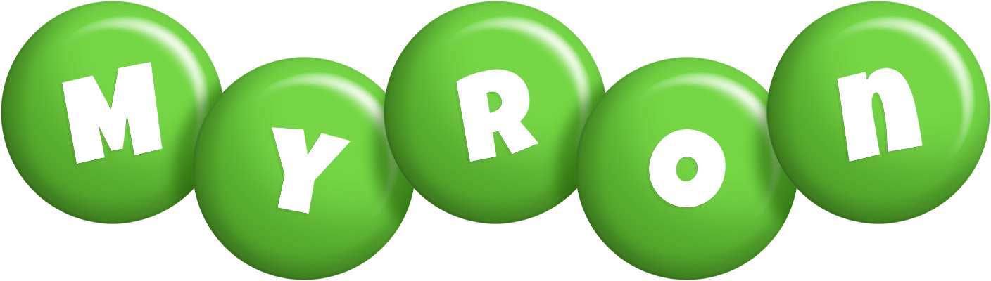 Myron candy-green logo
