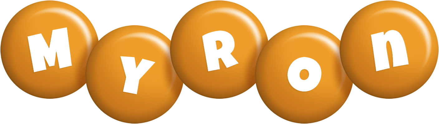 Myron candy-orange logo
