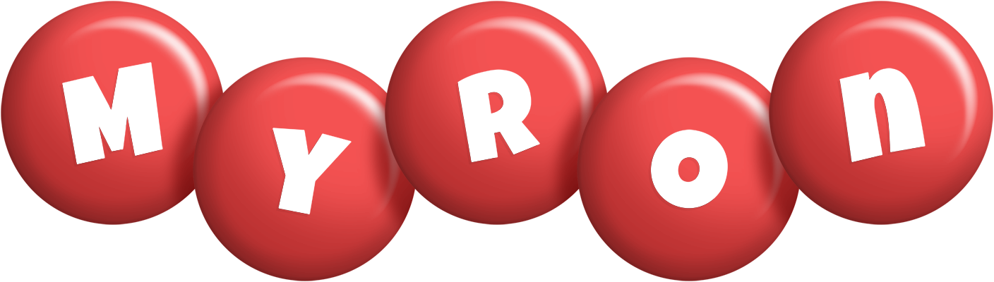 Myron candy-red logo