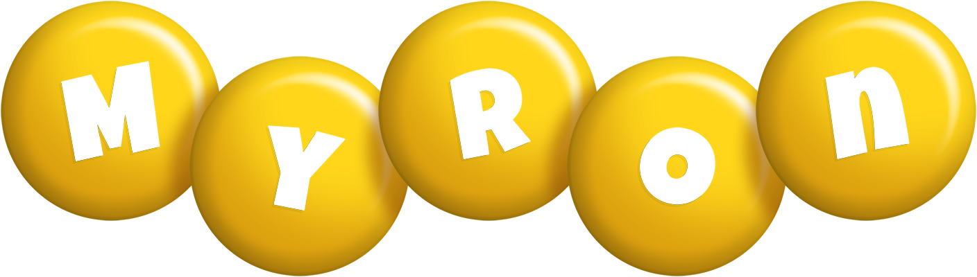 Myron candy-yellow logo