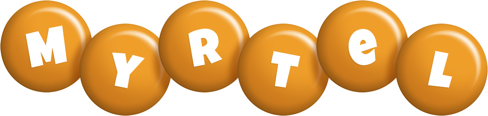 Myrtel candy-orange logo
