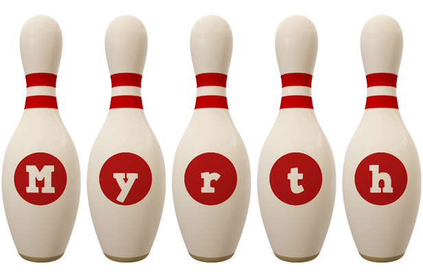 Myrth bowling-pin logo