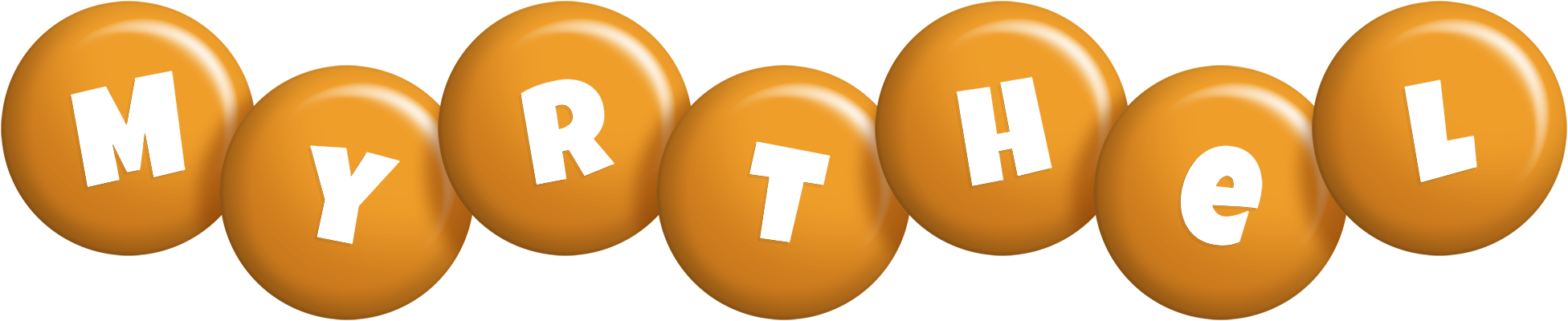 Myrthel candy-orange logo
