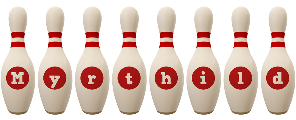 Myrthild bowling-pin logo