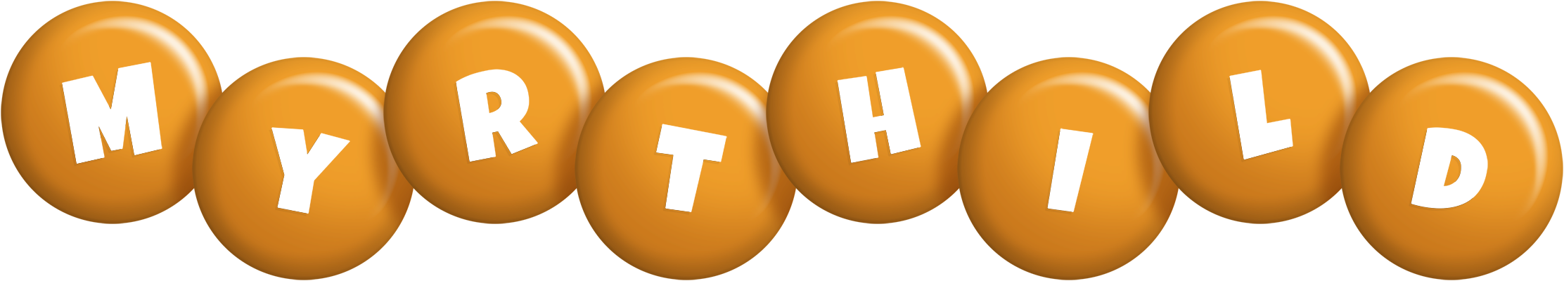 Myrthild candy-orange logo