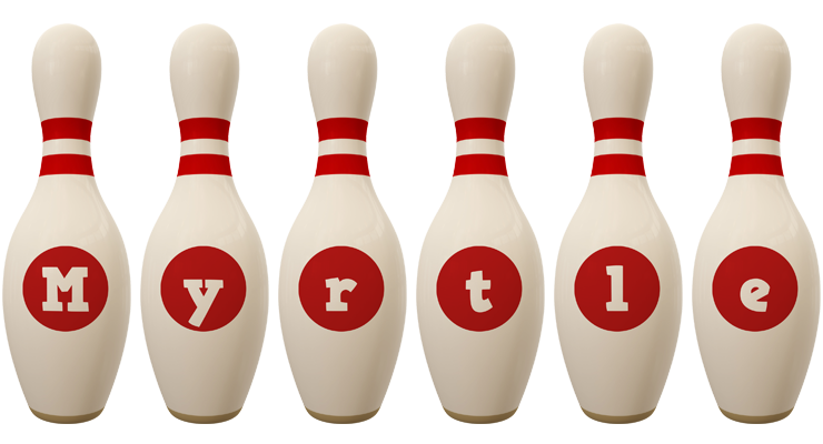 Myrtle bowling-pin logo