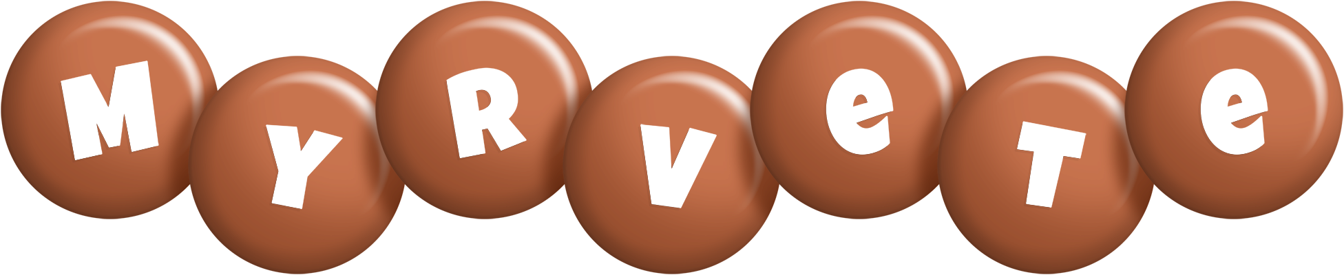 Myrvete candy-brown logo