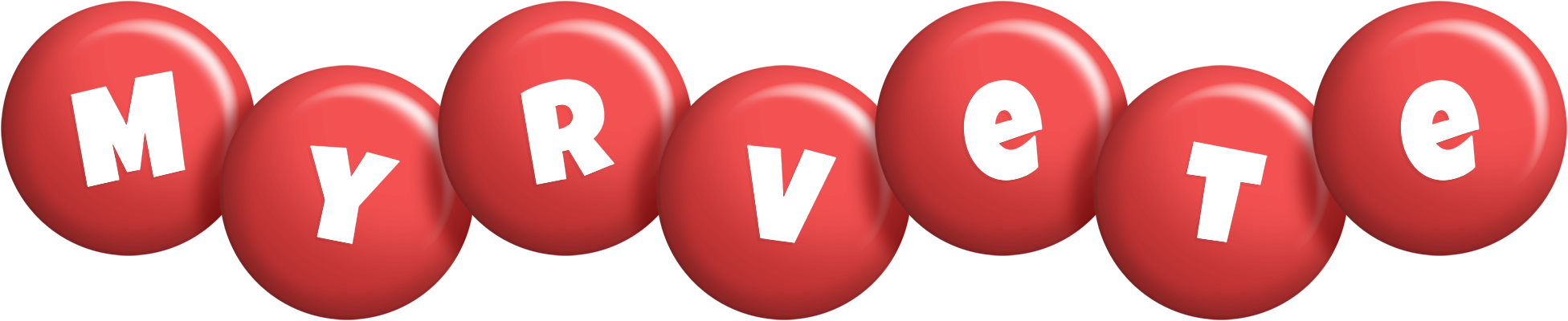 Myrvete candy-red logo