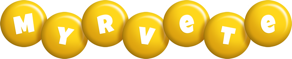 Myrvete candy-yellow logo